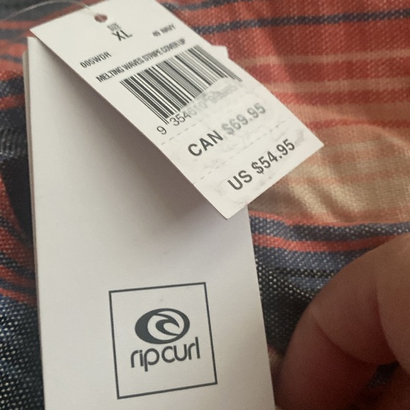 🆕 Rip curl Melting Waves Stripe Cover Up. Size XL. NWT - Picture 3 of 8